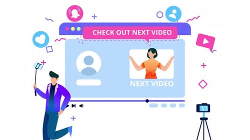 Animated Social Media Content Creator Illustration