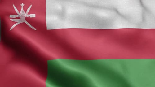 Realistic Waving Flag of Oman Seamless Loop