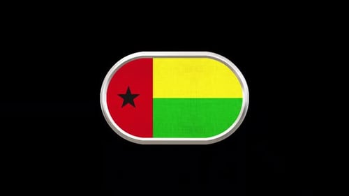 Guinea-Bissau Flag 3D Spinning Emblem Animation