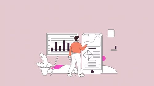 Animated Corporate Presentation with Data Charts and Smartphone UI