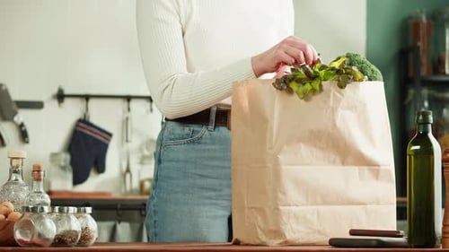 Food Shopping Delivery Online Shop Application Smartphone with Blue Chroma Key Screen and Fresh