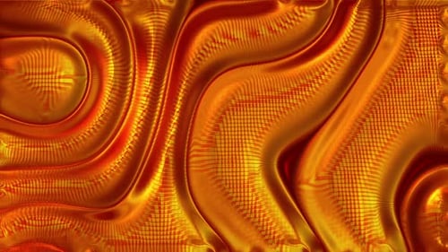 Abstract Flowing Golden Metallic Liquid Waves Background