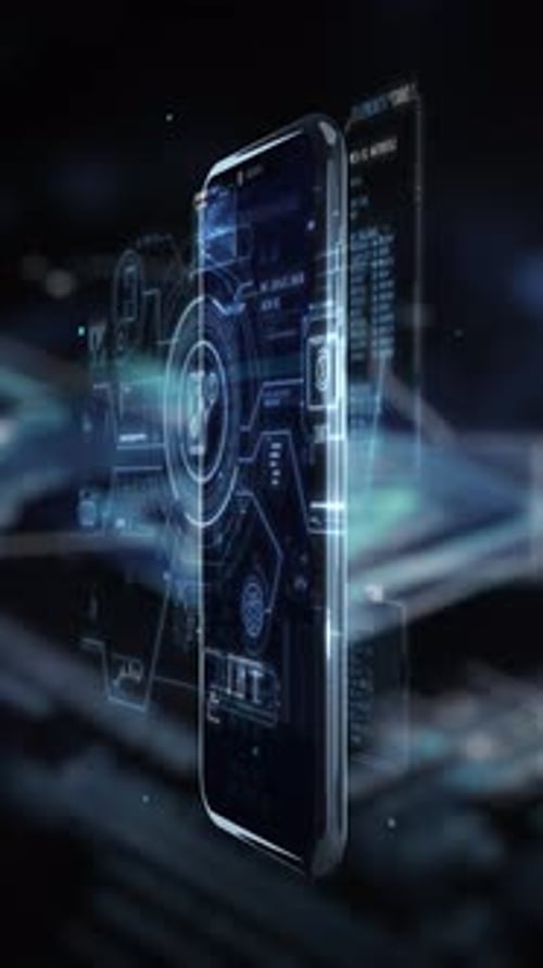 Futuristic Digital HUD UI Animated Data Display