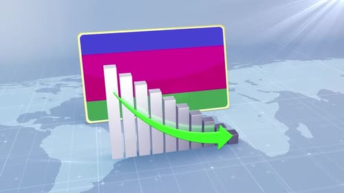 Kuban Peoples Republic Economic Decline Bar Chart Graph Downward Green Arrow
