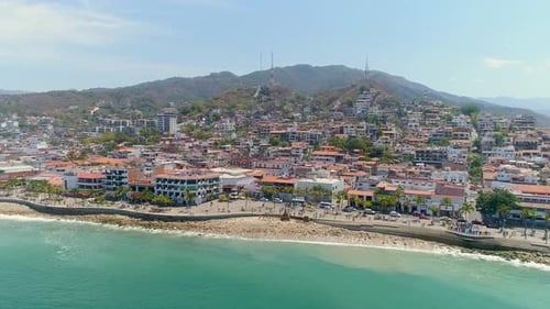 Aerial View of the Malecon of Puerto Vallarta