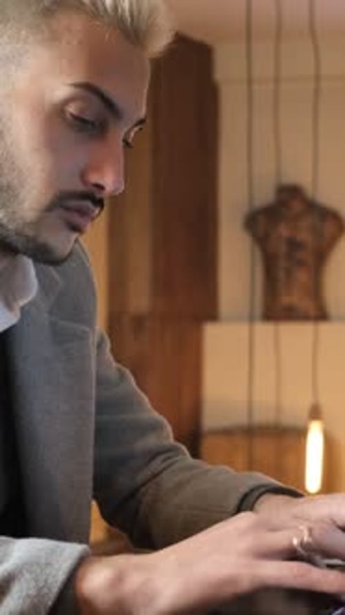 Man Research Internet Computer