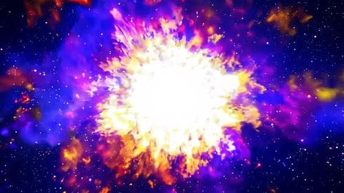 Vibrant Cosmic Energy Explosion and Nebula Reveal