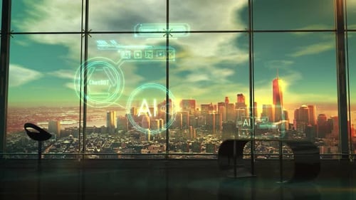 Holograms Of Artificial Intelligence In The Office