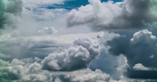 Transition From Gently Clouds to Storm Thunder Sky Amazing Storm White Clouds in Blue Sky Timelapse