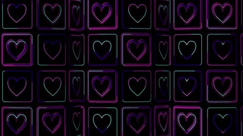 Heart Shape neon wall Vj Loop