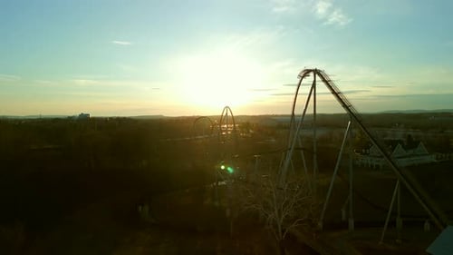 Rollercoaster Rides Into The Sunset
