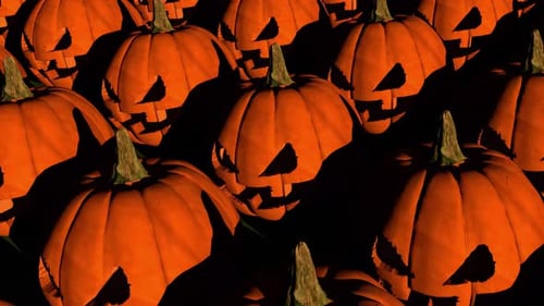 Animated Jack-o'-Lantern Pumpkins Halloween Background Loop