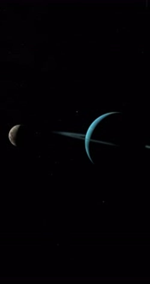 Realistic Planets Orbiting in Dark Cosmic Space Animation
