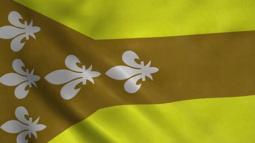 Waving Flag with Fleur-de-lis Emblem Animation