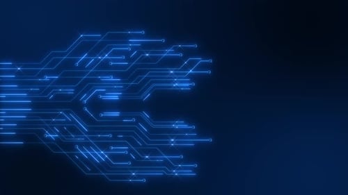 Circuit Board Copy Space Dark Animation Computer Data Technology Artificial Intelligence Background