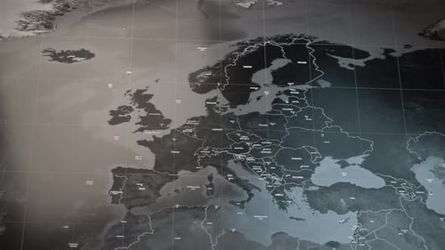 European Union Map with Country Regions Outlines