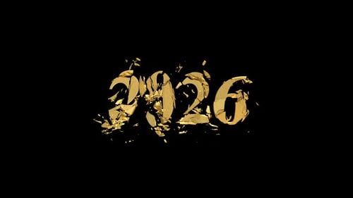 Golden 2026 Year Number Shatter Reveal