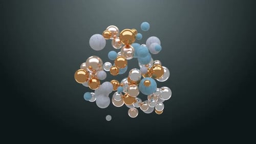 Abstract 3D Spheres Swarm and Cluster Animation