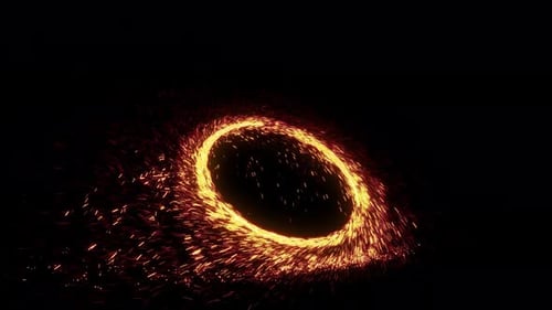Sparkling Fire Particle Ring Reveal Animation