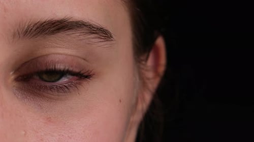 Girl'S Big Eye With Long Eyelashes Close Up