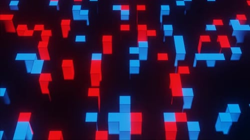 Red And Blue Hypnotic Abstract Squares Background Vj Loop In HD