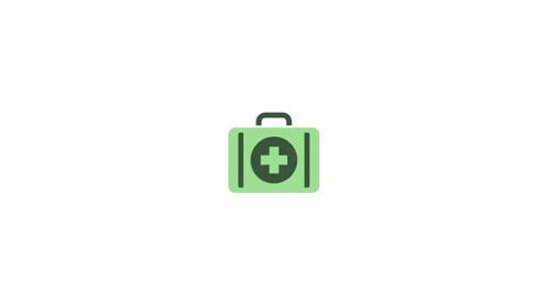 Animated Flat Design First Aid Kit Medical Icon