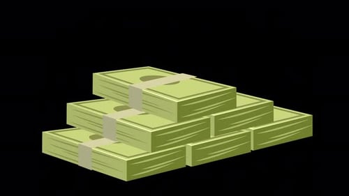 Cartoon Money Layering Animation 4K On Alpha Loop