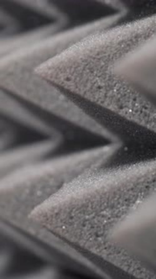 CloseUp of Pyramid Acoustic Foam Panels for Sound Absorption and Studio Use
