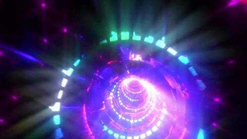 Blue Sparkling Lights Tunnel Animation