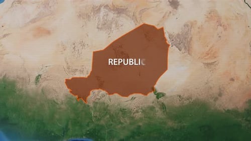 Dynamic Earth Zoom to Republic of Niger Map Reveal