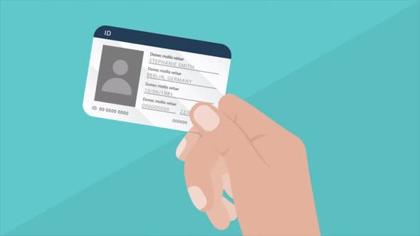 Animated Hand Holding Identity Card, Backgrounds Motion Graphics ft. ID ...