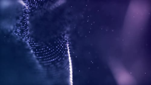 Abstract Flowing Digital Particle Wave Background Loop