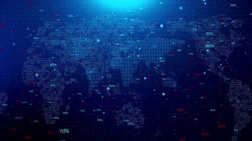 Digital Data Flow Global Earth Technology 3d Connected Network Background Worldwide