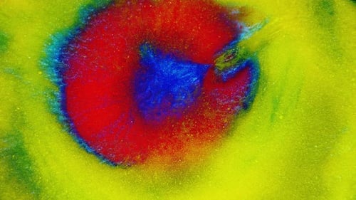 Divergent Drop on a Multicolored Background of Red Blue Yellow Green Colors and Shades