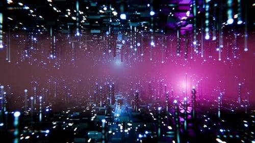 Screensaver. VJ loop. High-tech screensaver. Seamless animation of camera movement through a futuris