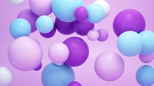 Abstract Floating Pastel Spheres Soft Light Background Loop