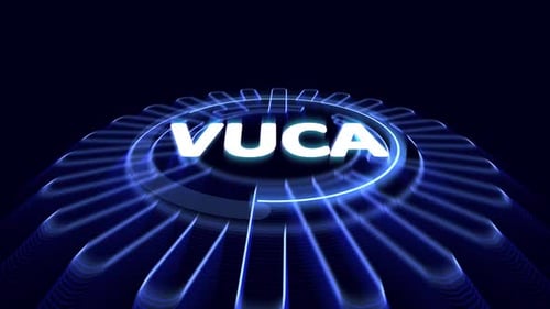 Concept mondial VUCA. Volatilité, incertitude, complexité et ambiguïté embrassées par la main