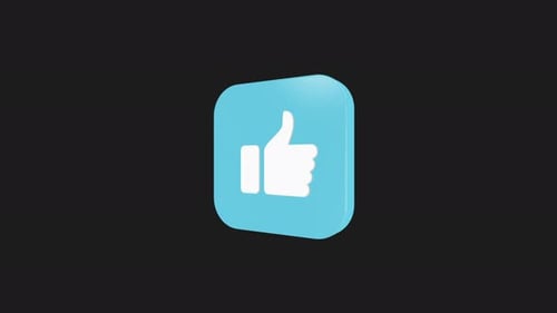 Animated 3D Like Button Icon for Social Media Engagement