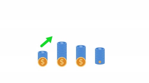 Animated Money Growth Chart in Flat Design