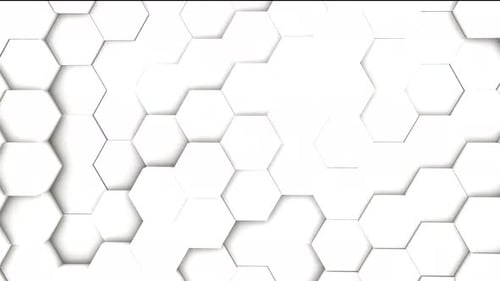 Abstract White Hexagon Grid Moving Background Loop
