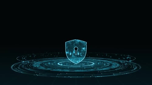 Futuristic Digital Security Shield Hologram