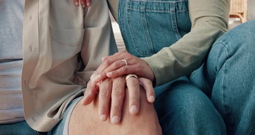 Comfort, love and hands for support in marriage, relationship and life partnership together