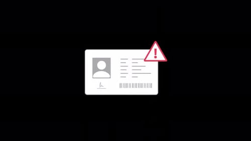 Animated ID Card Verification Error with Alert Icon