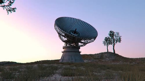 3D Satellite Dish Tracking Animation