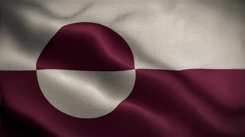 Greenland National Flag Waving Seamless Loop