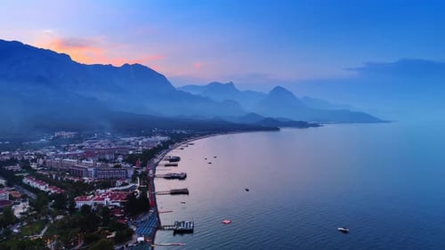 Beautiful resort area with beaches and berths on the water.