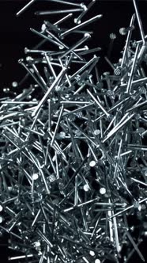 The Nails Fly Up and Fall Down Filmed on a Highspeed Camera at 1000 Fps
