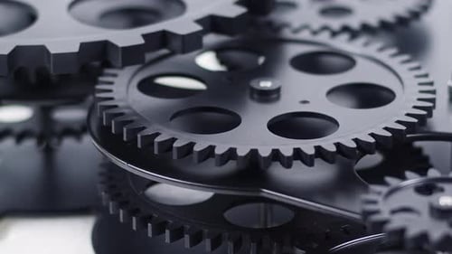 Abstract Gears Teamwork Workflow Technology Concept