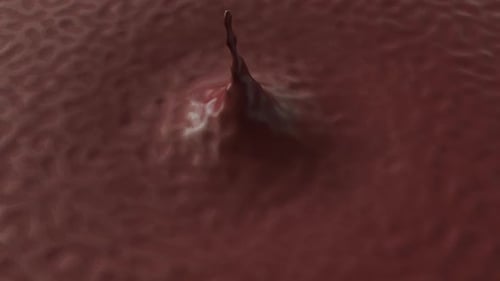 Abstract Organic Sphere Dissolving into Fluid Surface Animation