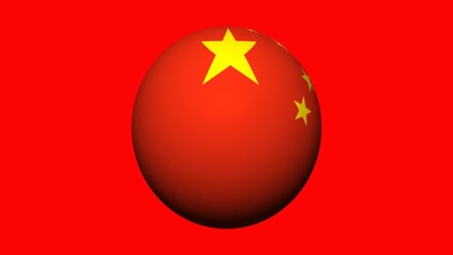 Animated China Flag Rotating Sphere